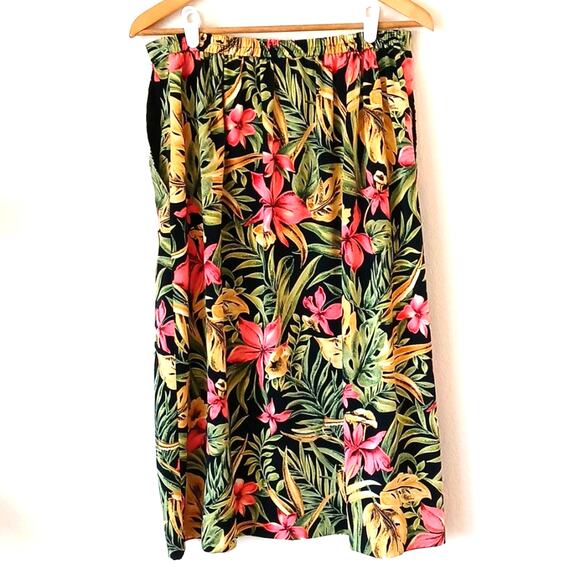 Pendleton Vintage Floral Hawaiian Midi Skirt Full Button Down With Pockets - Picture 4 of 6